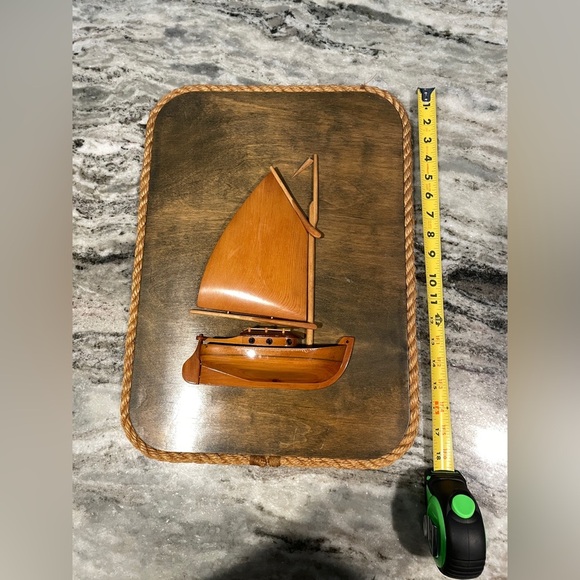 Vintage Wooden 3D Sailboat Plaque - Picture 5 of 6